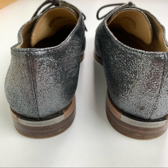 Michael Kors Black Sparkle Lace Up Oxfords Shoes - Picture 4 of 8